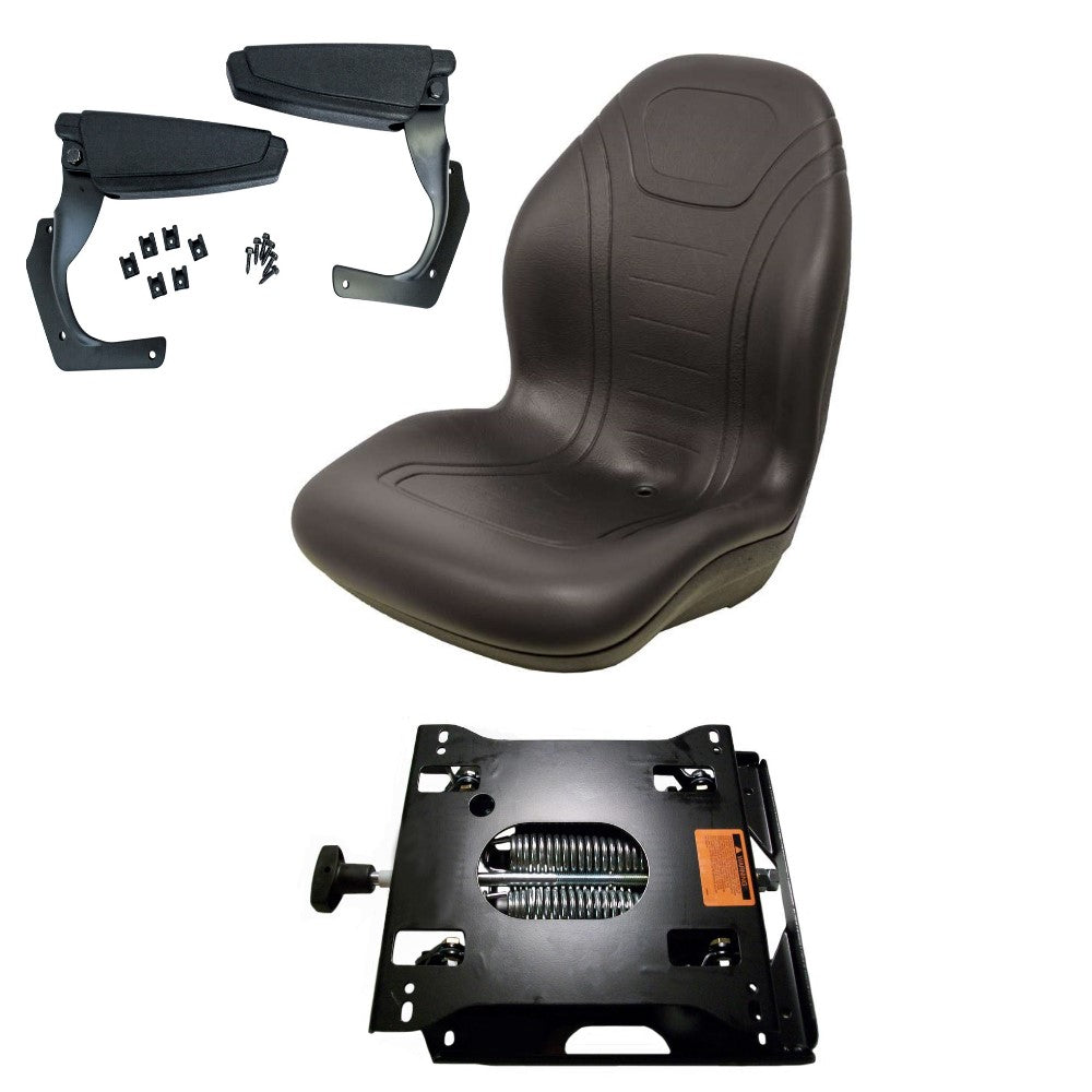 Black Suspension Seat fits Hustler Fits Exmark fits Scag Fits Kubota