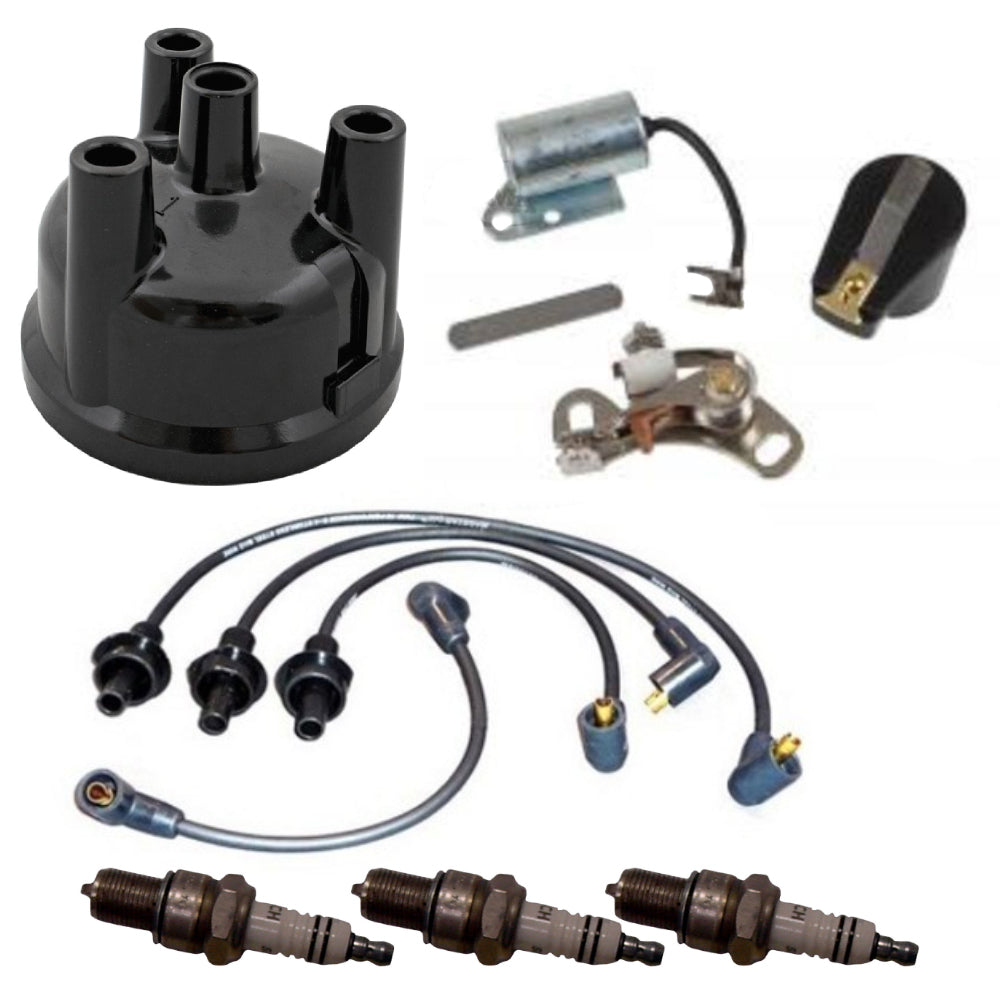 thumbnail interactive-video image 1 of Ford Tractor Tune-Up Kit – Wires, Plugs, Points, Cap, Rotor – Fits 2000, 3000, 4000 Series (1965+) 1 of 5