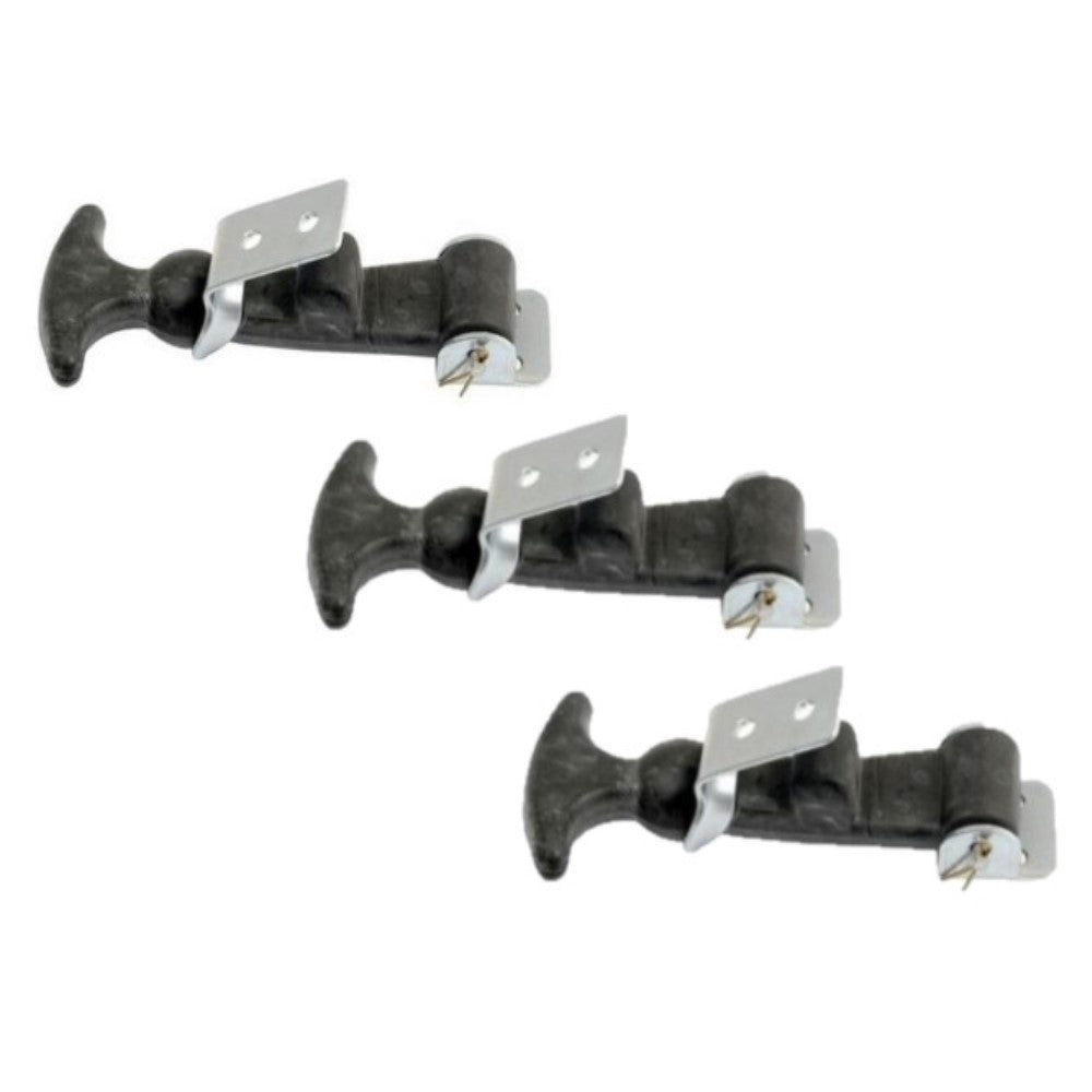 (3) Rubber Hood Hold Down Latch Assy Hardware & THandle Grips