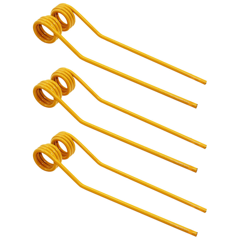 (3) Double Teeth Tedder Tines 15.375" Tines x 3.50" Gap x 2.75" Coil