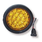 019-01-184 Amber 4" Round LED Light Kit 12 / 24 Multi Volt and Rubber Grommet