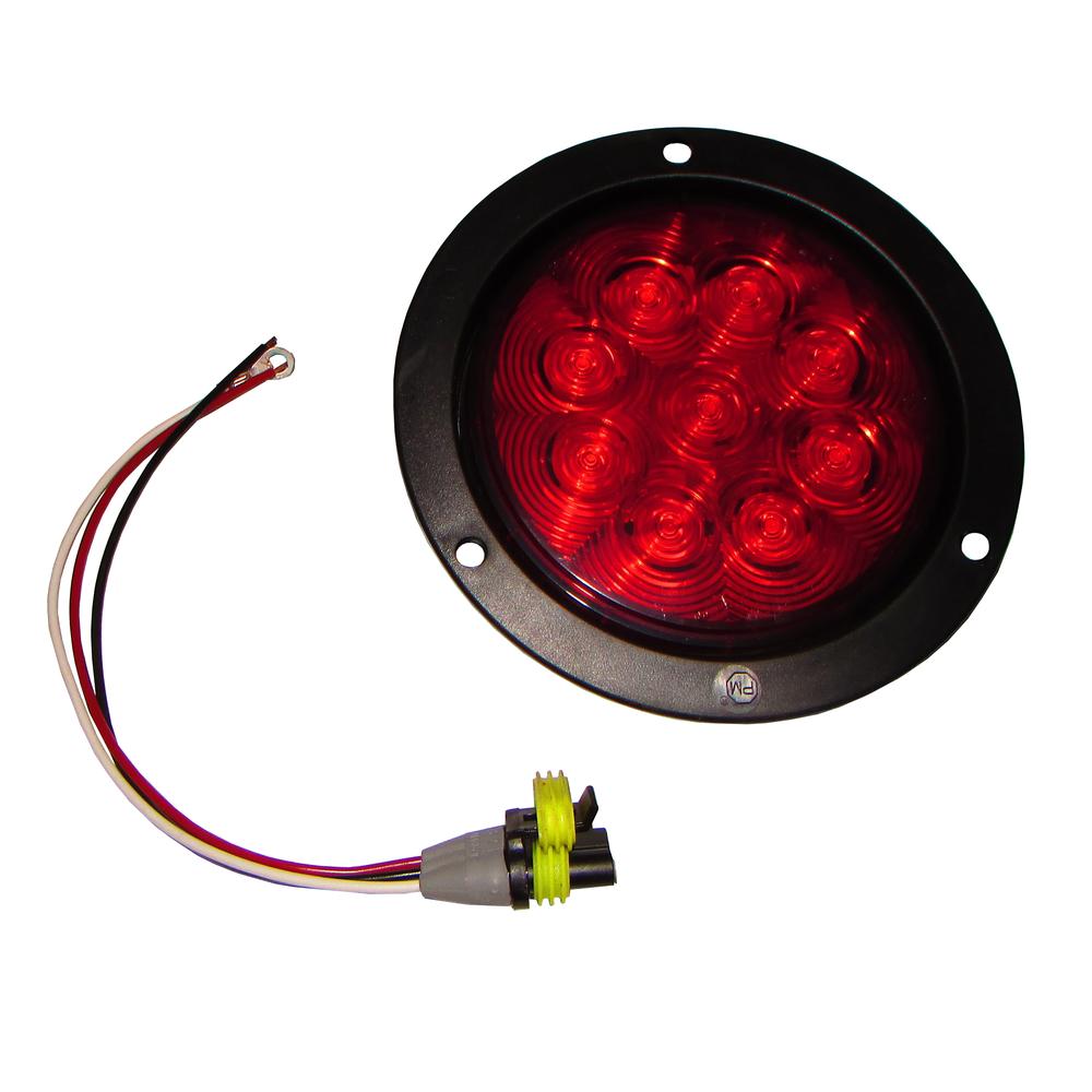 019-01-305 STT 4" Round Red LED Light Kit With 12 Volt Wire Harness And Grommet