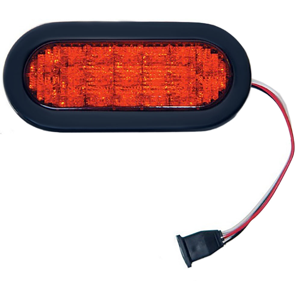 019-03-305-PAIR Red 6" Oval LED Light Kit Fits Universal Products