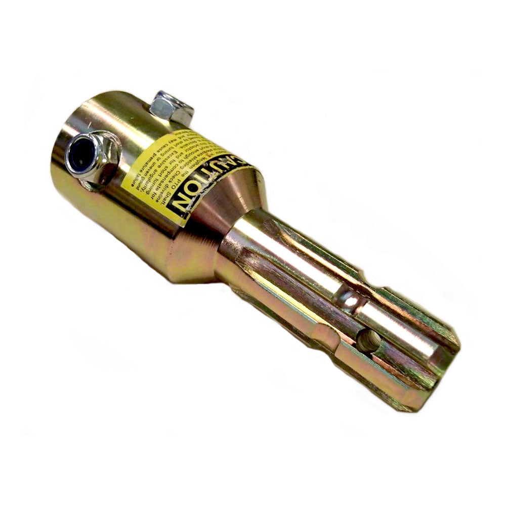 PTO Spline Adaptor, 1-3/8 x 6 male x 1-3/4 x 20 Female w/ set screw lock, New