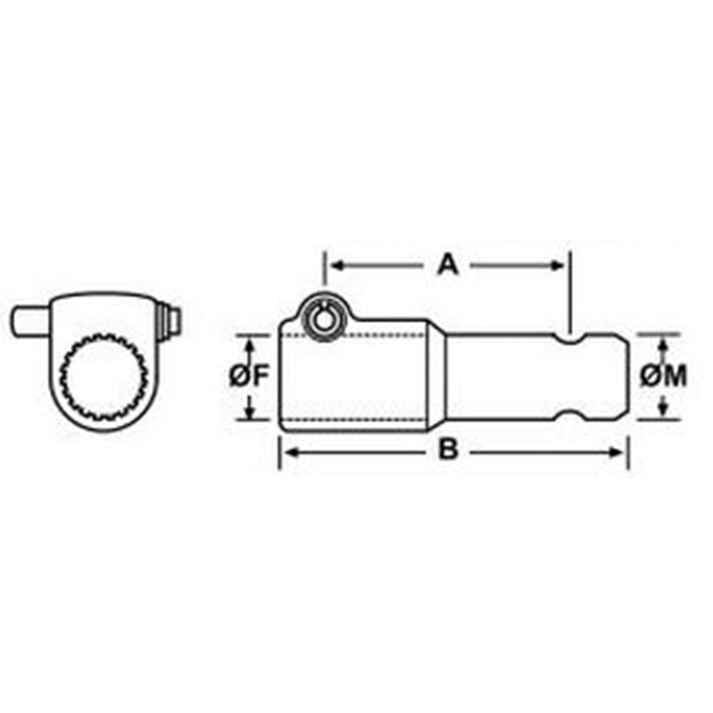 PTO Adapter Push-Pin Type 1-3/8" 6 Spline Female 1-3/8" 21 Spline Male 75 HP