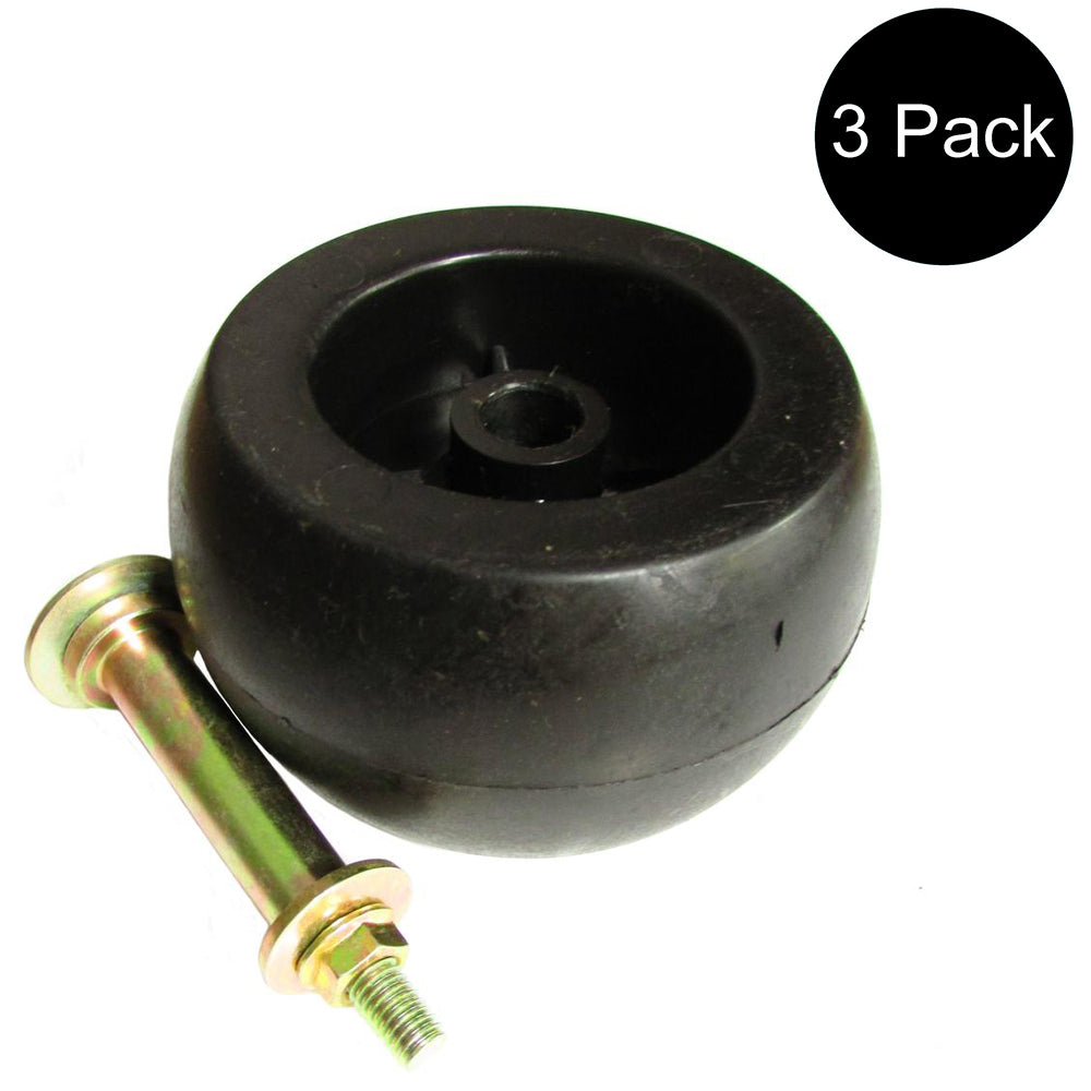 (3) Anti Scalp Deck Wheel Roller w/ Hardware Fits Exmark Mower 103-7263 103-3168