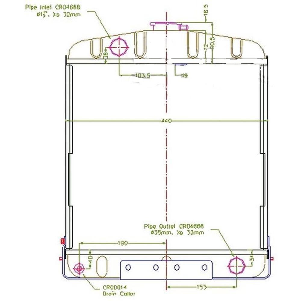 1082414R91 Replacement Radiator Fits Case-IH Tractors: 2444 434 444 B275