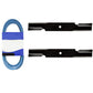 Blades & Belt Set for 36" Decks Fits Worldlawn Replaces 363291