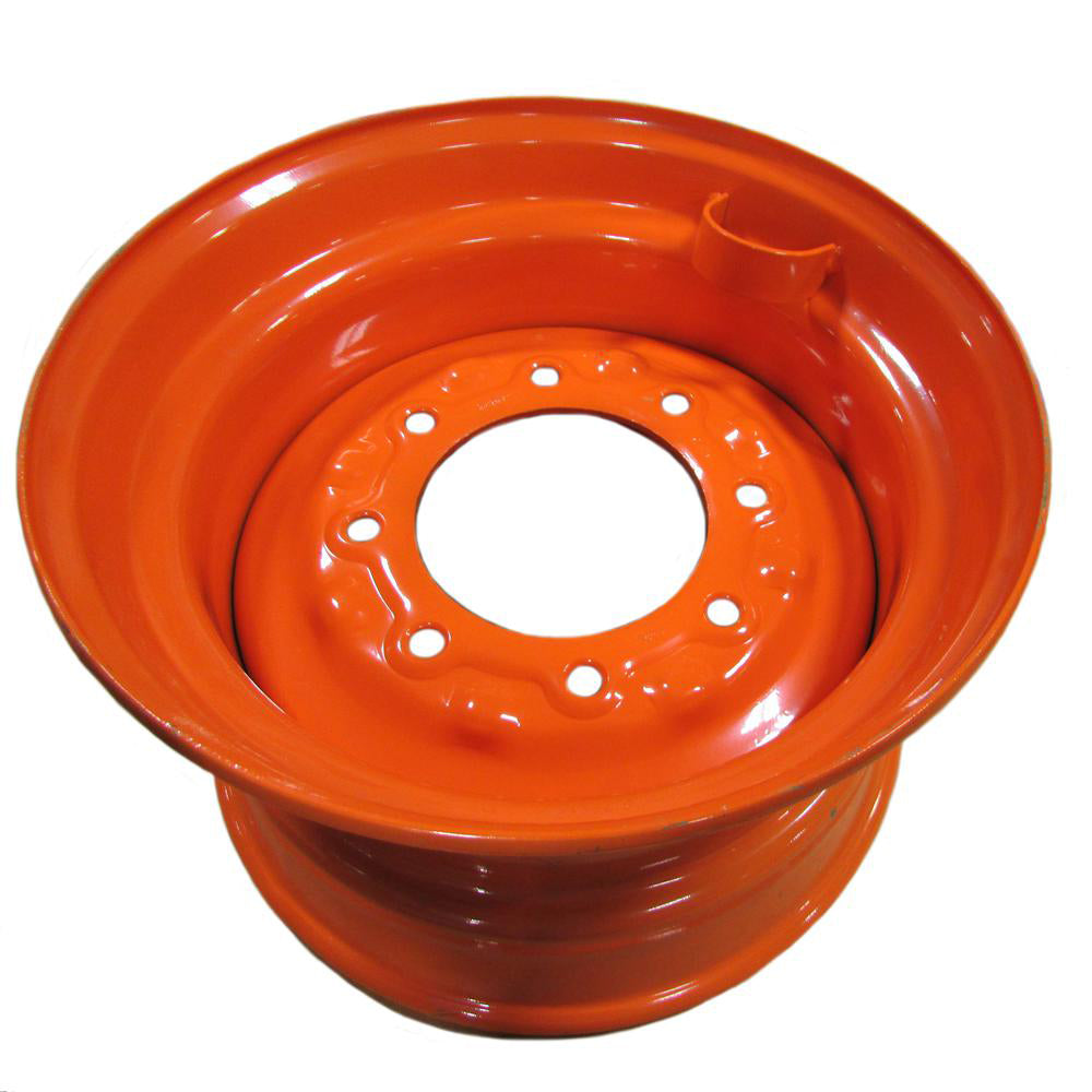 Set of 2 12-Ply 12 x 16.5 Tires w/ Orange Rims Fits Bobcat Skid Steer Loader