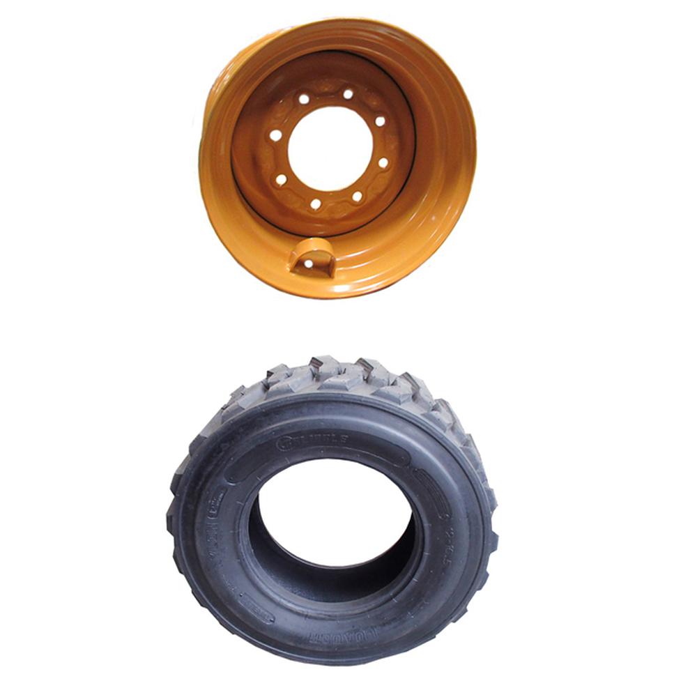 One 12-Ply 12 x 16.5 Tire w/ Rim Fits Case Skid Steer Loaders