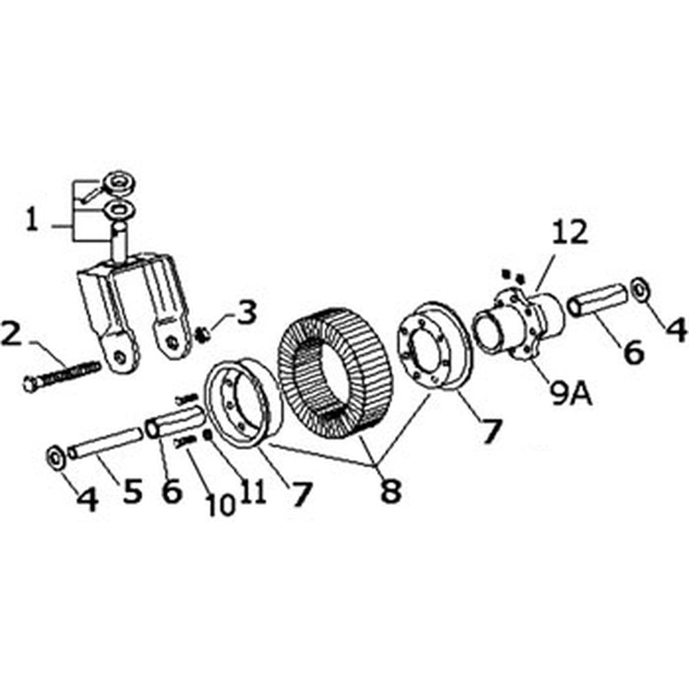 12269 Complete Tail Wheel Assembly For Hardee Bush Hog Rotary Cutter 1.5 Axle