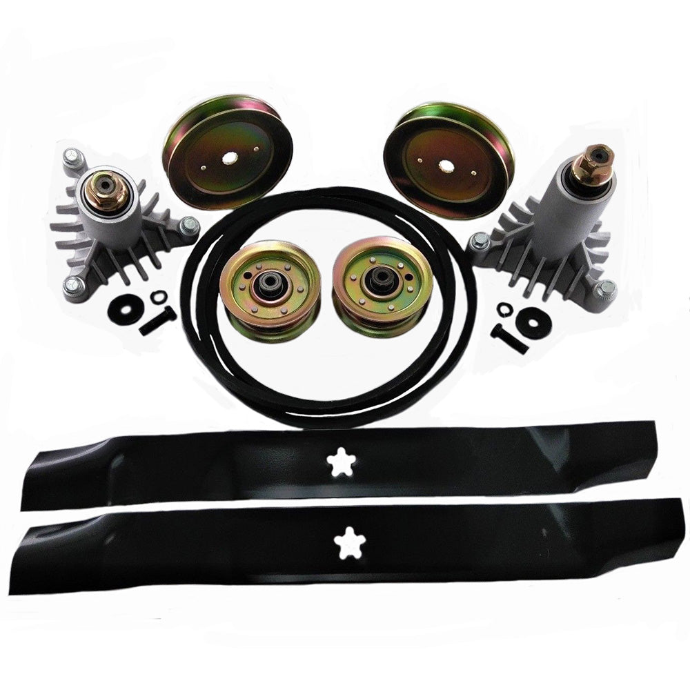 42" DYT4000 Deck Rebuild Kit Spindle Belt Blades Pulleys Fits Craftsman Fits AYP