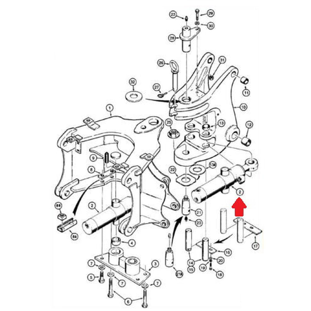 Swing Cylinder 1346044C1 Fits Case Backhoe 580C 580D 580E 680G 680H 680K