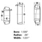833124M1 Universal Fit Tapered Roller Bearing Cone 1.5" Bore 0.06" Radius