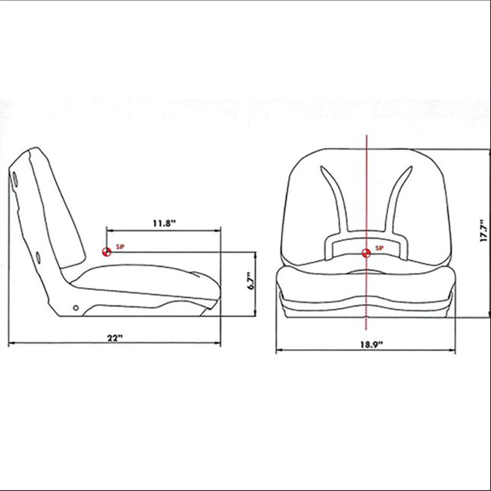 One New Aftermarket High-Open-Back Seat w/ Gray Vinyl Cover 145000GR