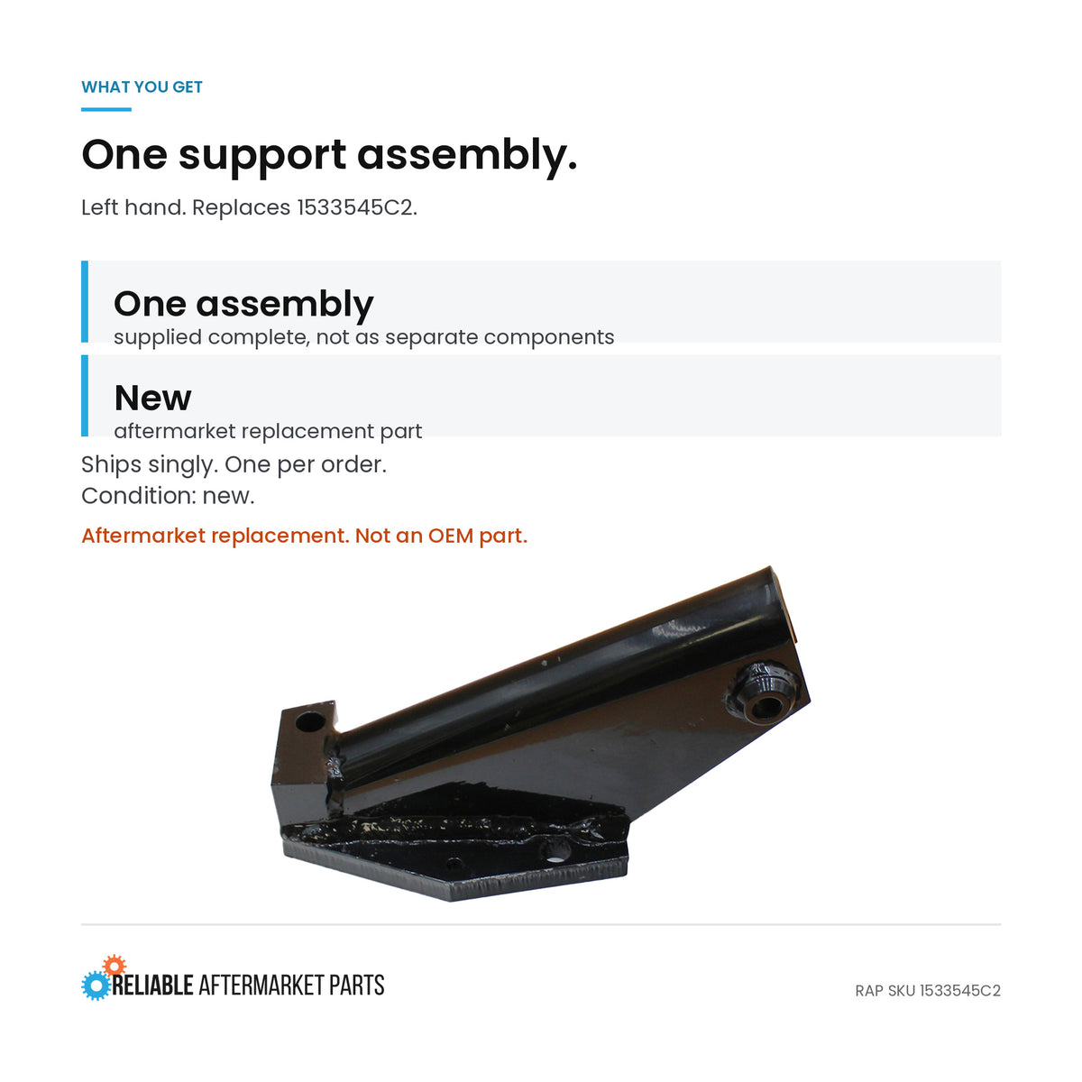 Support Assembly - Left Hand Fits Case IH MX80C MX110 MX90C MX135 MX100 MX120