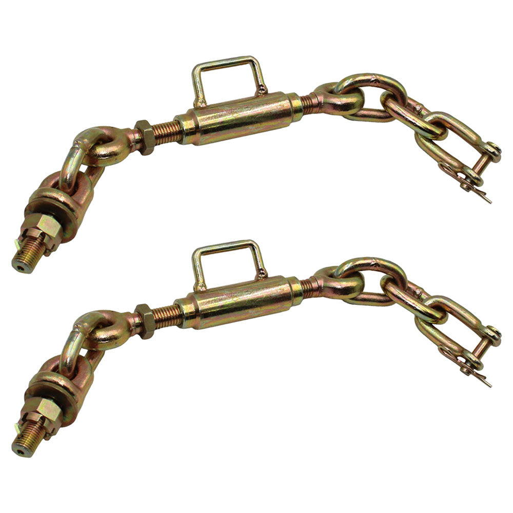 Two Universal 3 Point Hitch Chain Stabilizer Sway Check Chain 11.75" to 13.5"
