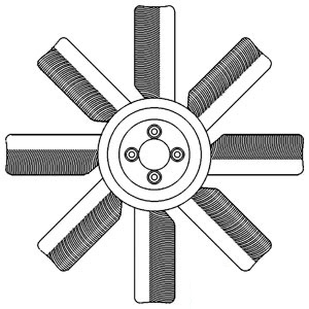 8 Blade Plastic Fan Fits Massey Ferguson 275 285 Models 160895M1
