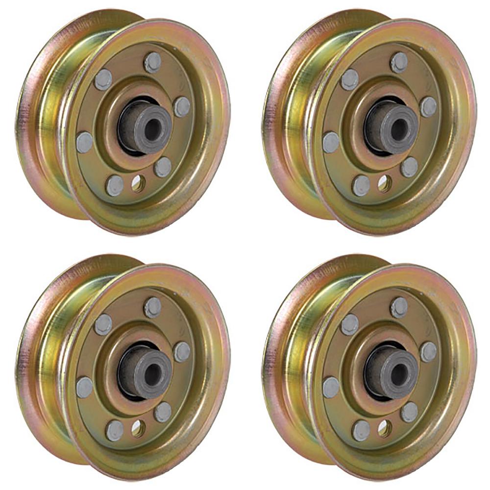 Qty 4: Flat Idler Pulley Fits AYP Replaces 173437
