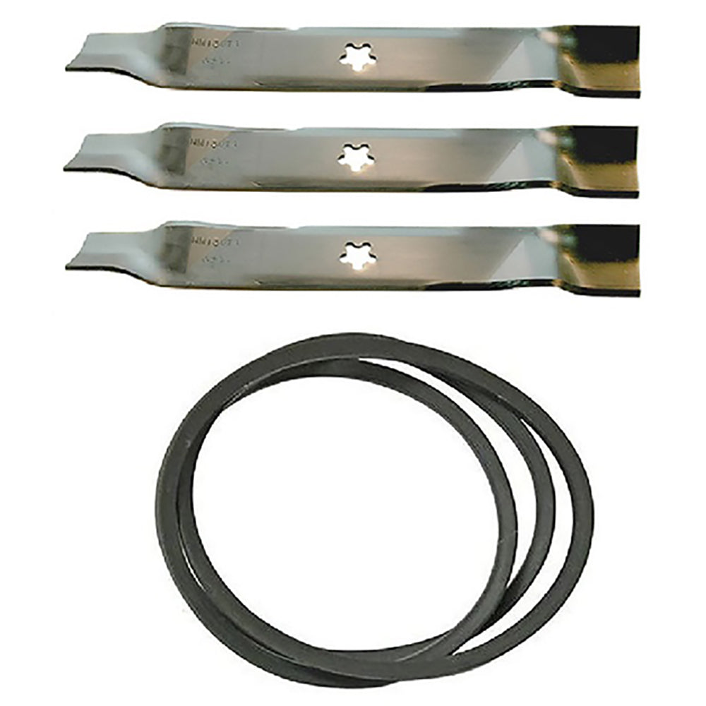 Mower Deck Belt and Blade Set Fits AYP Replaces 144767 Made with Aramid