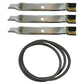 Mower Deck Belt and Blade Set Fits Husqvarna Replaces 531300766 Made with Aramid