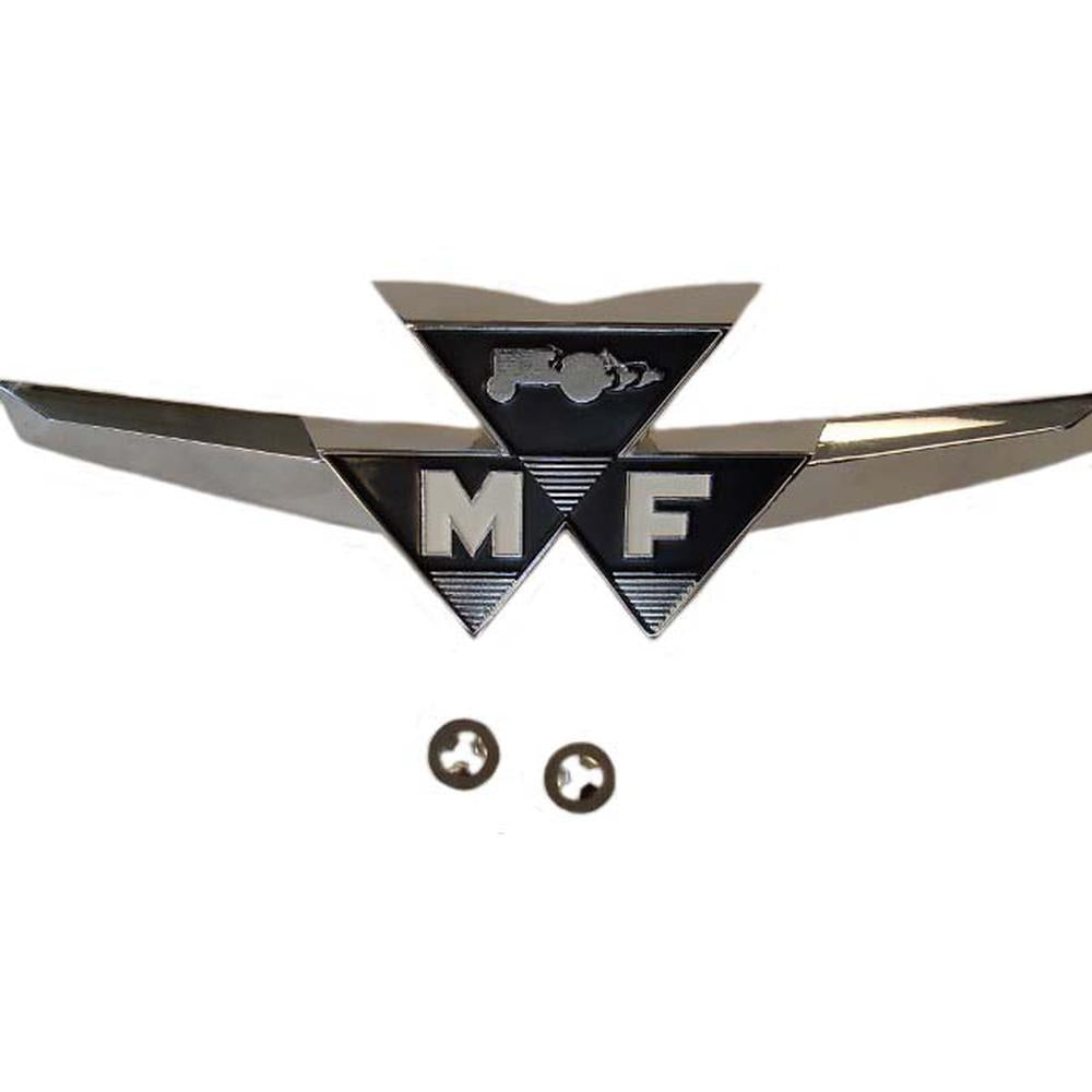 187990M1 Fits Massey Ferguson Tractor Emblem 35 Die Cast Metal Paint & Chrome
