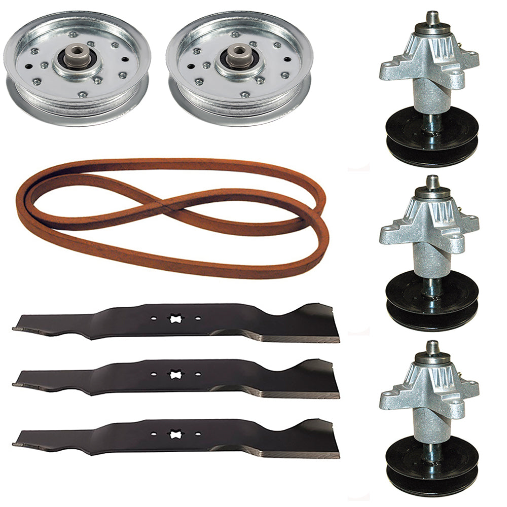 Deck Rebuild Kit Fits Cub Cadet GT 1554 54" Spindles Blades Pulleys