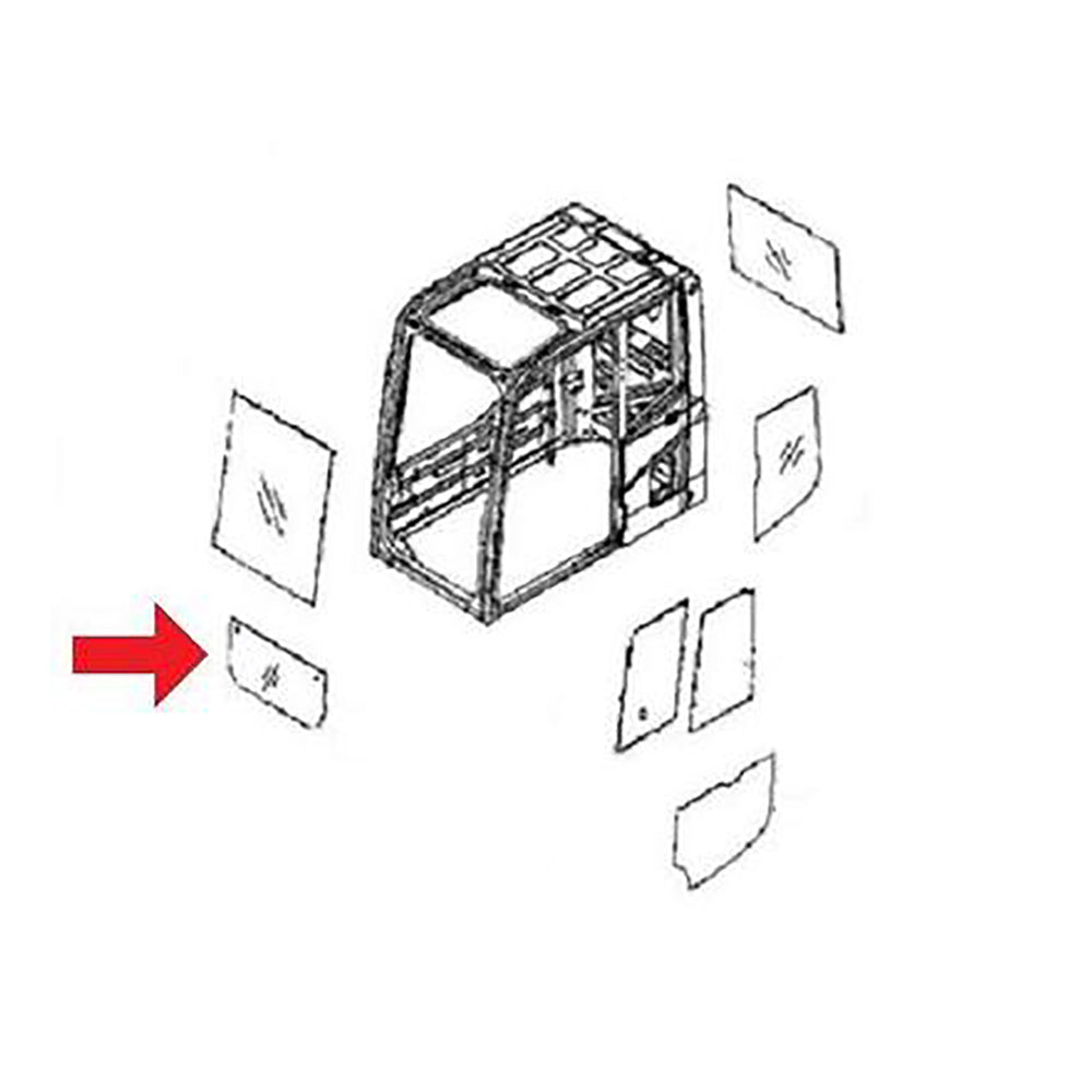 KOMATSU - 20Y-54-36113 EXCAVATOR LOWER FRONT WINDSHIELD CAB GLASS