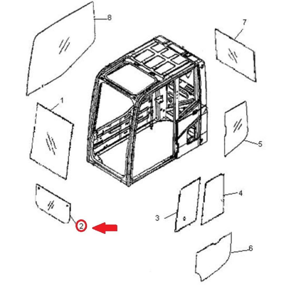 Lower Glass 20Y5451812 fits Komatsu PC160 PC180 PC200 PC200LL PC200SC PC210