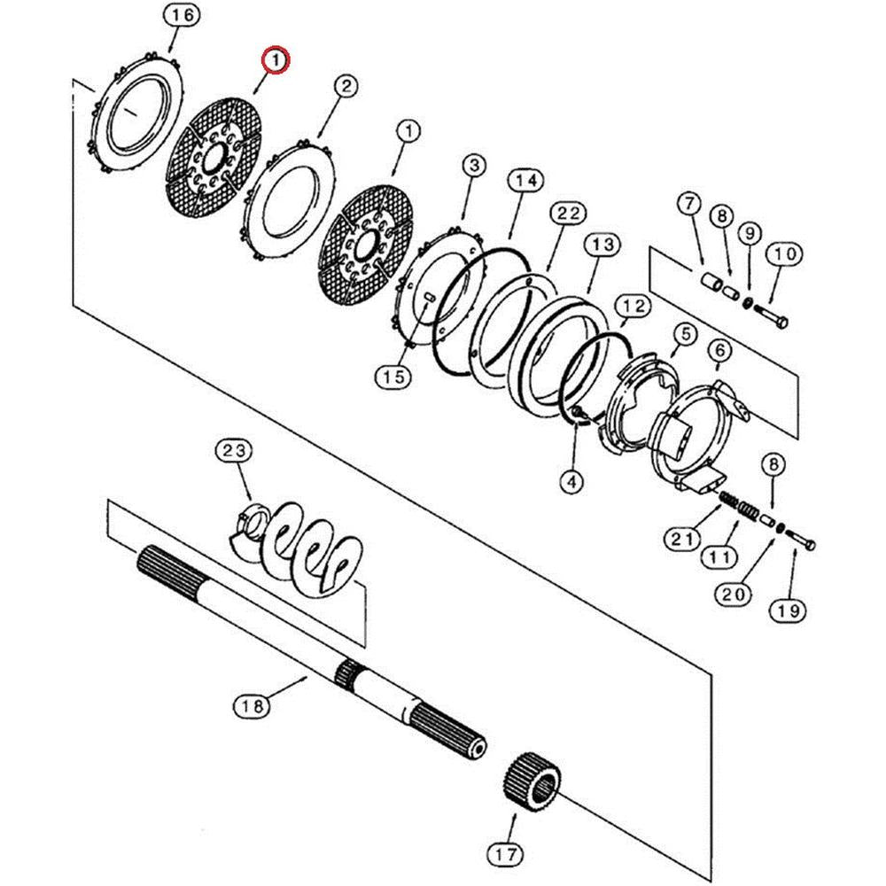 237021A1 Brake Disc, Friction Fits Case 580L Ser. 2, 580SL Ser. 2, 580M, 580M Se