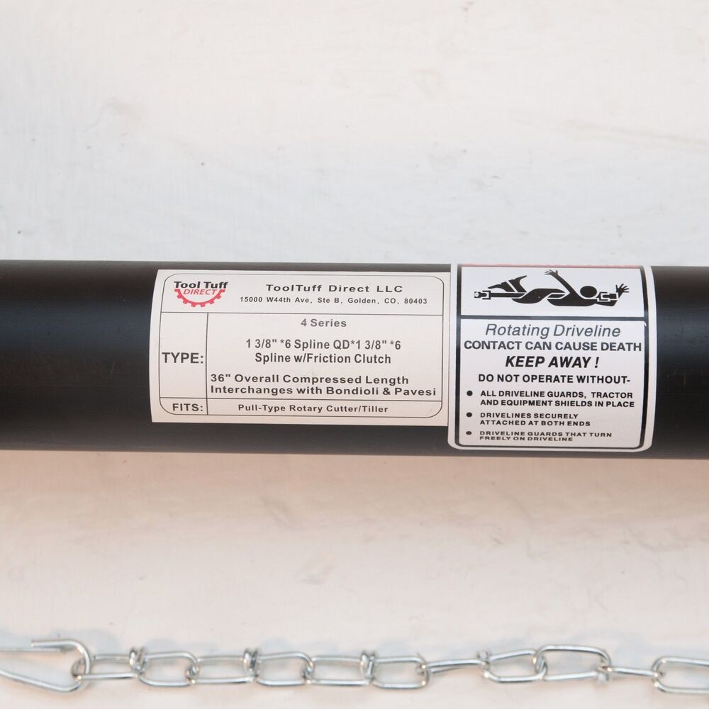 PTO Drive Line, General Purpose, 1-3/8 x 6 Spl, 36" - 48" 4 Series W/Clutch