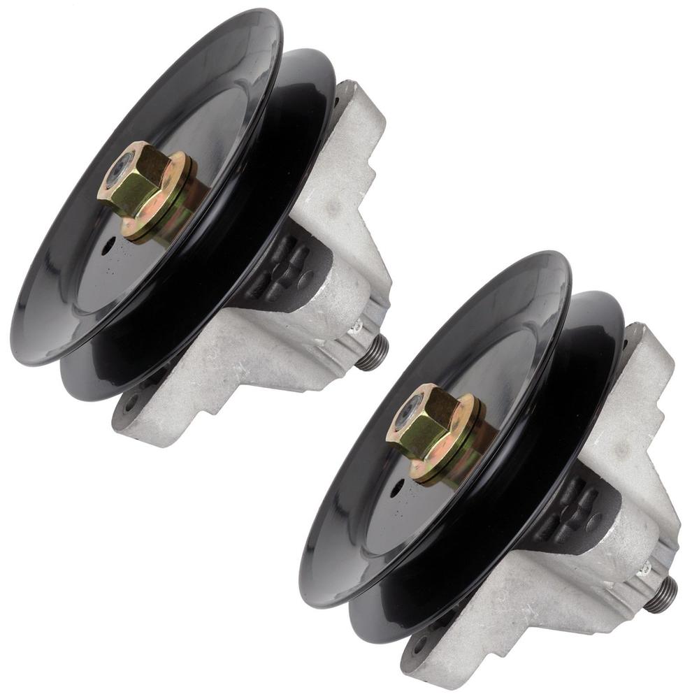 2 SPINDLE ASSEMBLIES w/PULLEY FIT MTD TROY BILT LTX1842 BRONCO SUPER BRONCO