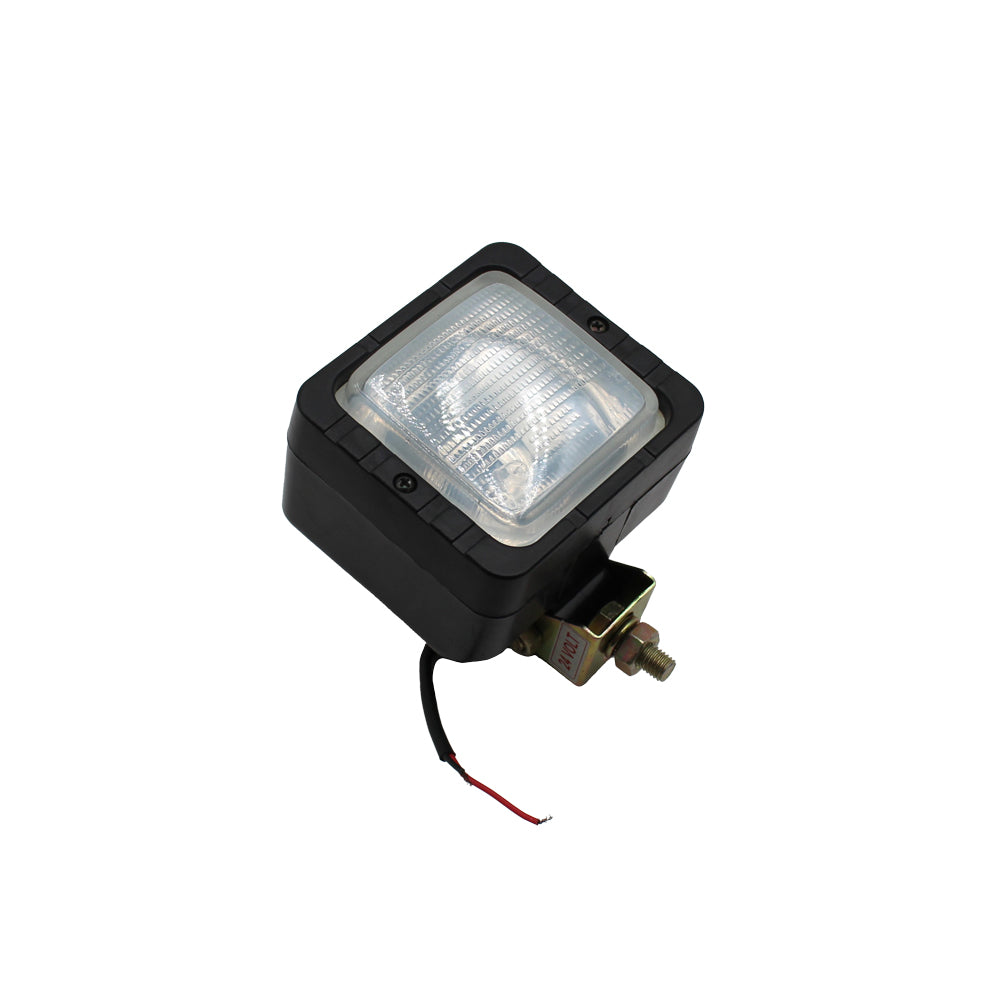12 Volt Halogen Flood Lamp for Backhoe Loader 4" x 4.5" Replaceable Bulb 55 Watt