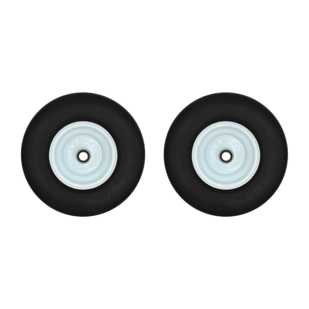 Flat Free Wheel 13x6.50-6 6" Rim 3/4" Bearings for Lawn Mowers Garden Tractor