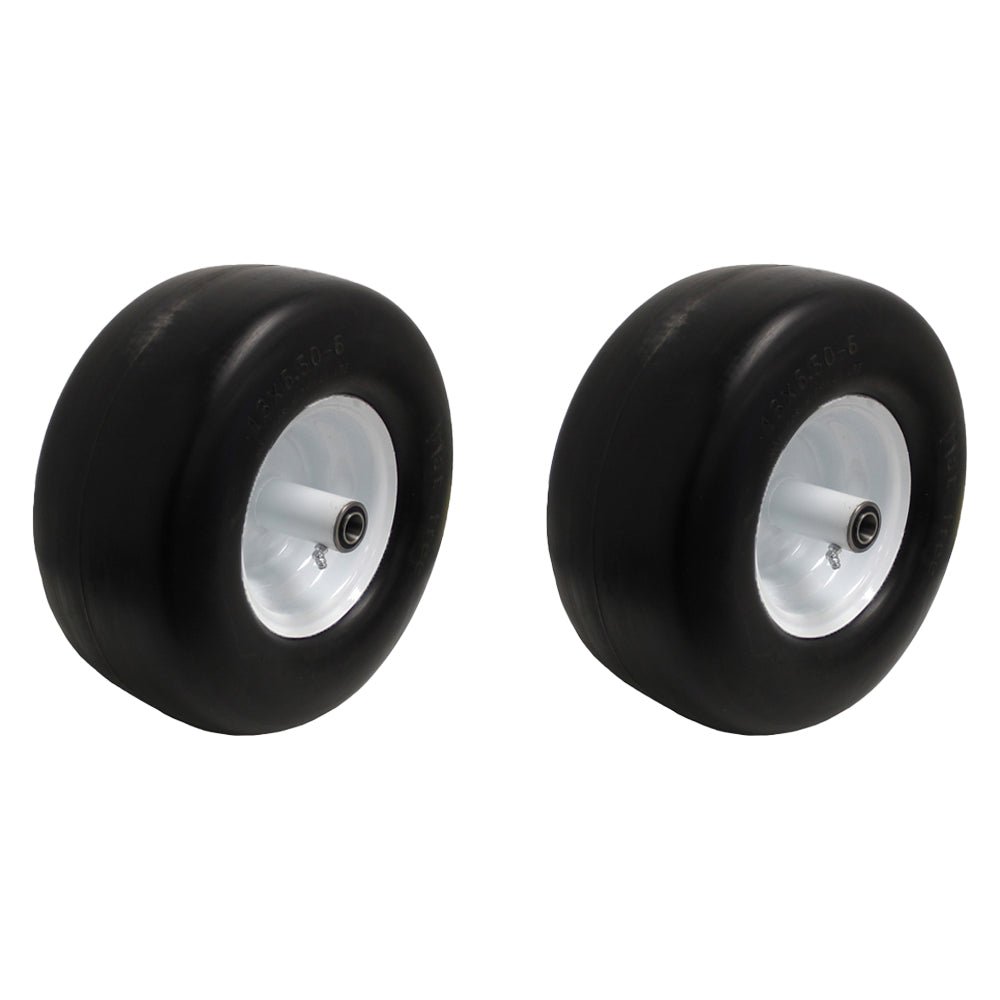 2PK Flat Free 13x6.50-6 Wheel Tire Fits Ferris 2100 3100 3200 5100 Part 5023279