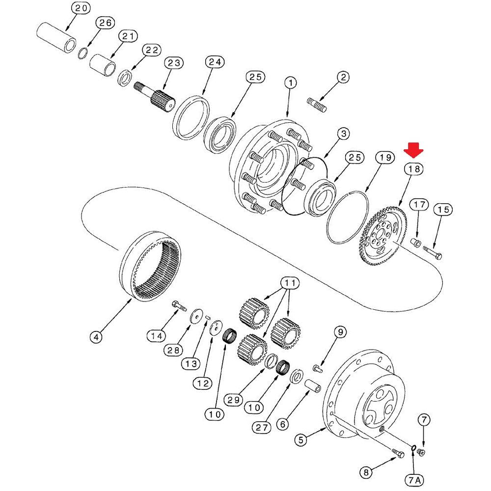 Ring Gear Hub Fits New Holland Replaces 222691A1