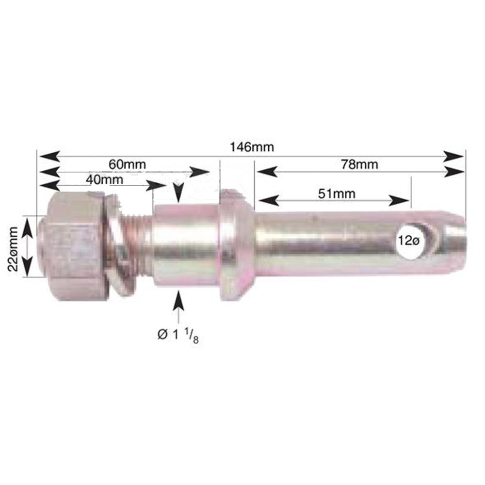 319521M91 319521M1 Fits CATegory I 7/8" UNF Pin Fits Massey Ferguson