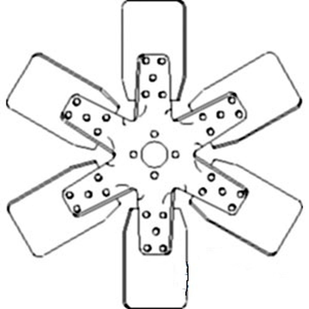 3637938M1 6 Blade Fan Fits Massey Ferguson 25 3065 375 383 390 390T 393 398 399
