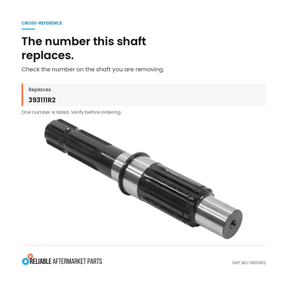 Shaft 393111R2 Fits Case 756 766 786 806 826 856 886 966 986 HYDRO100 HYDRO186