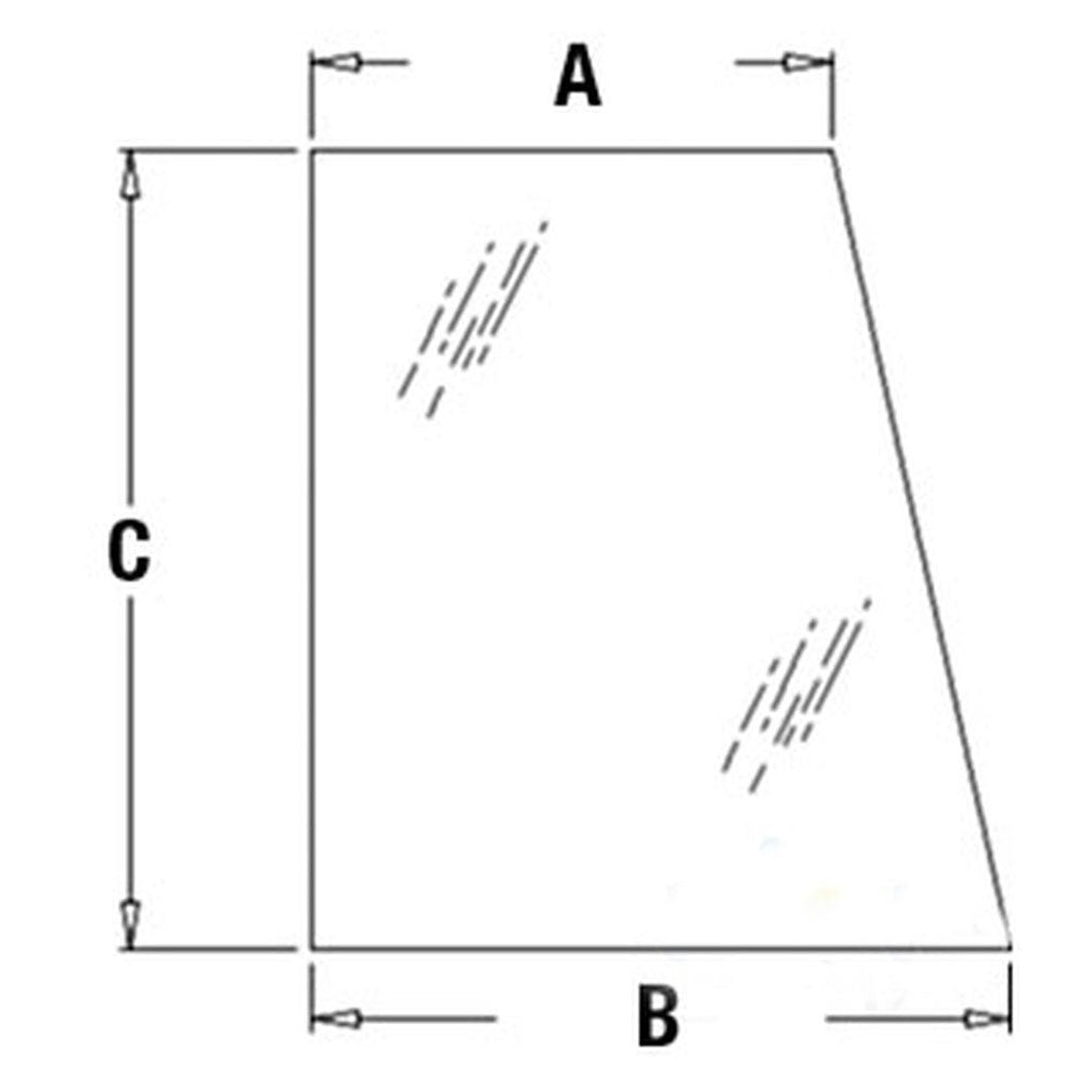 Right Hand Upper Door Glass Fits Case/International Harvester Replaces 394700A1