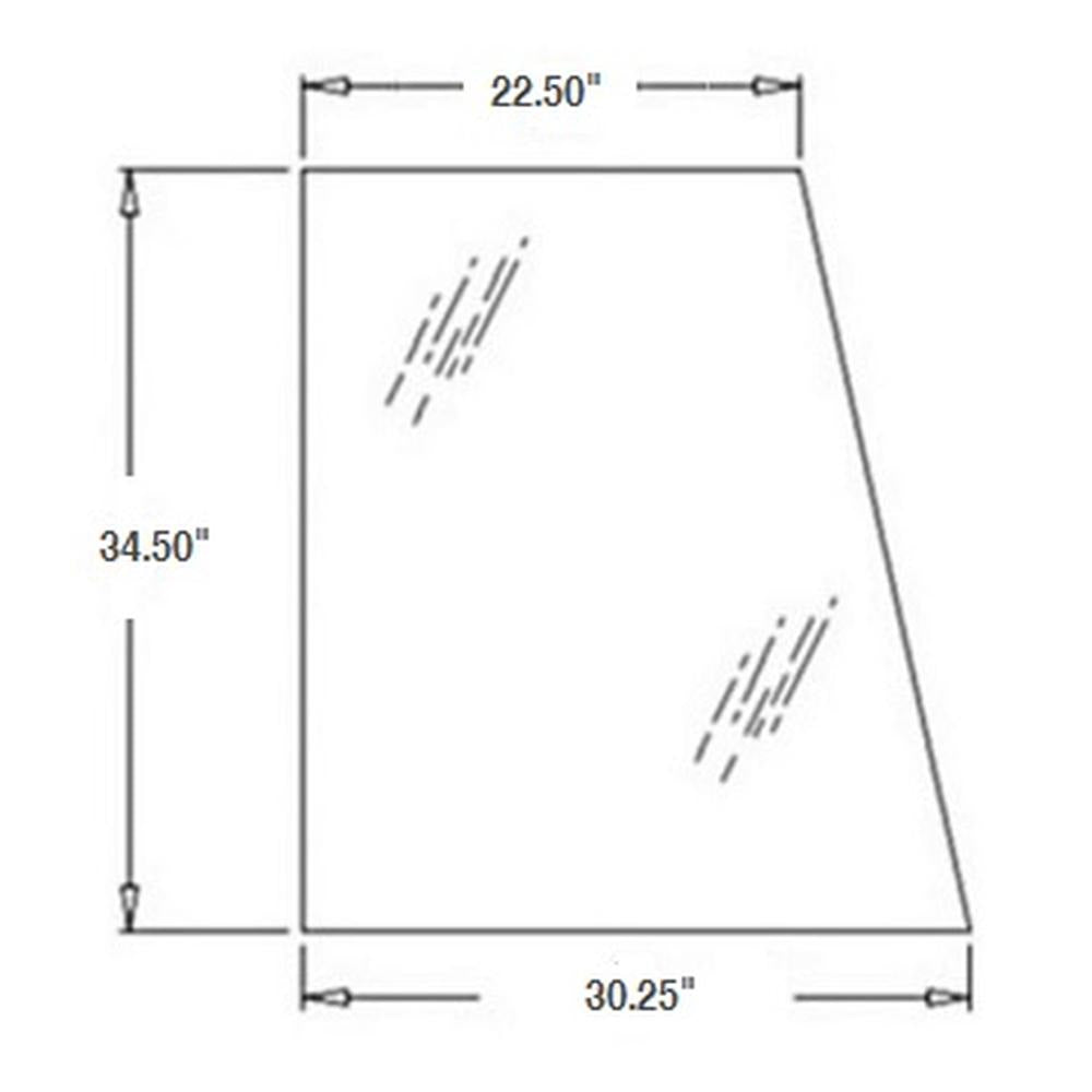 Cab Glass Door Upper - Right Hand Fits Case 590 Super M 580M 580 Super M