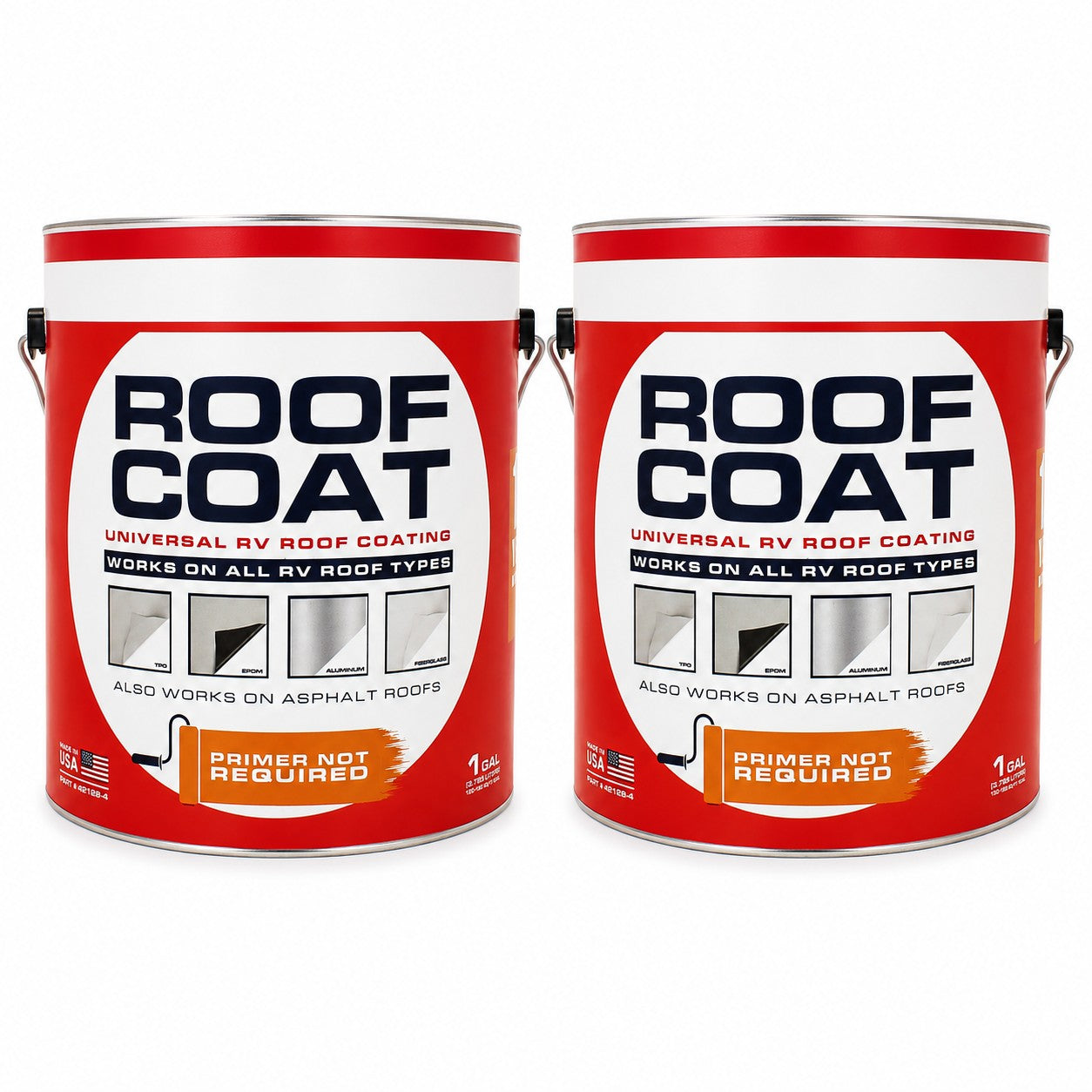 (2) Gallons Rubber Roof Coating - For Durable Protection