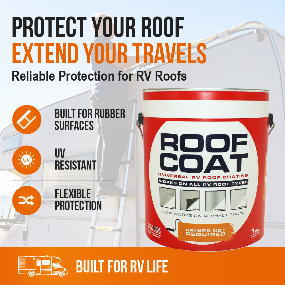(2) Gallons Rubber Roof Coating - For Durable Protection