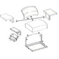 AT18696 Seat Cushion Set Wood Frame Back/Bottom/Arm Rests Fits John Deere