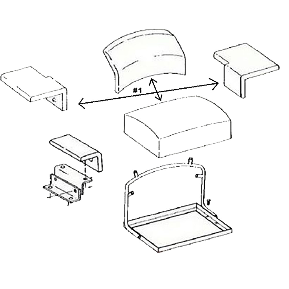 AT18698 4 pc Wood base Cushion Set Fits John Deere 450 450B 450C 450D 550