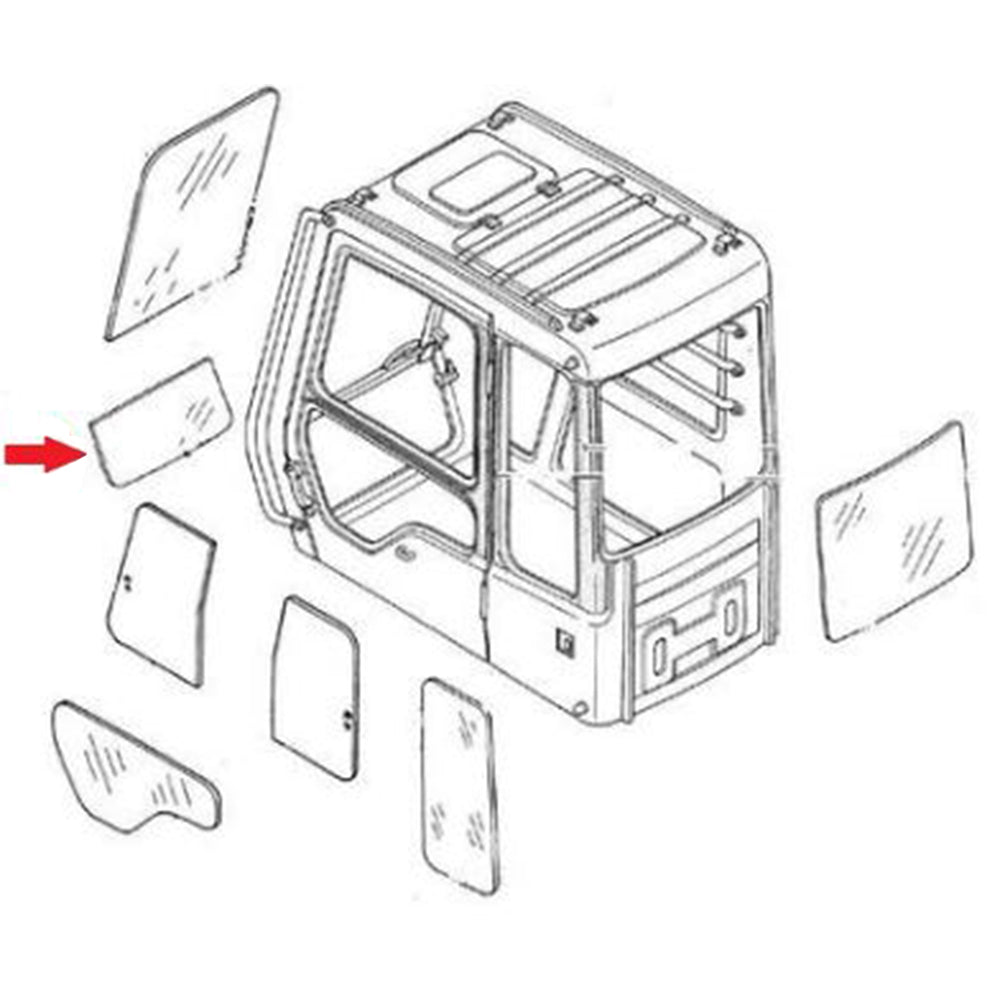 Front Lower Cab Glass Window fits Hitachi Excavator 4602563R TH4448307 4448307