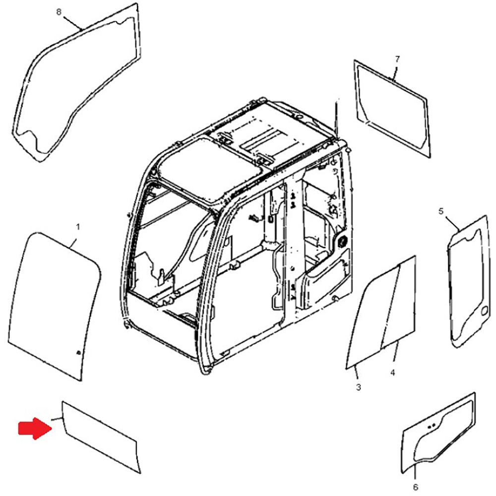 Front Lower Windshield Glass Fits John Deere Replaces 4651654