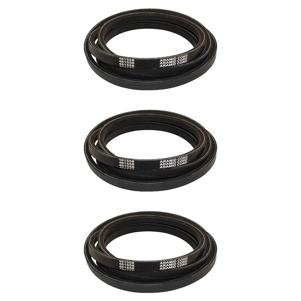 Set of (3) Blade Drive Belts Fits Scag Sabre Tooth Tiger 61-inch SMST61 SMST61A