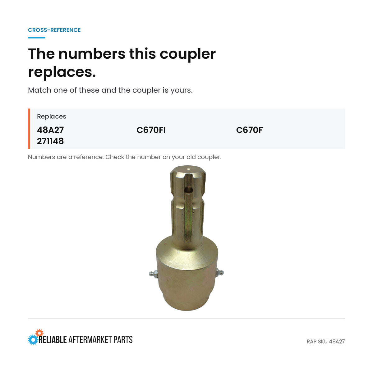 Over-Running Coupler Fits Ford Tractor 2N 8N 9N Jubilee 1 1/8"-1 3/8" 6 Spline