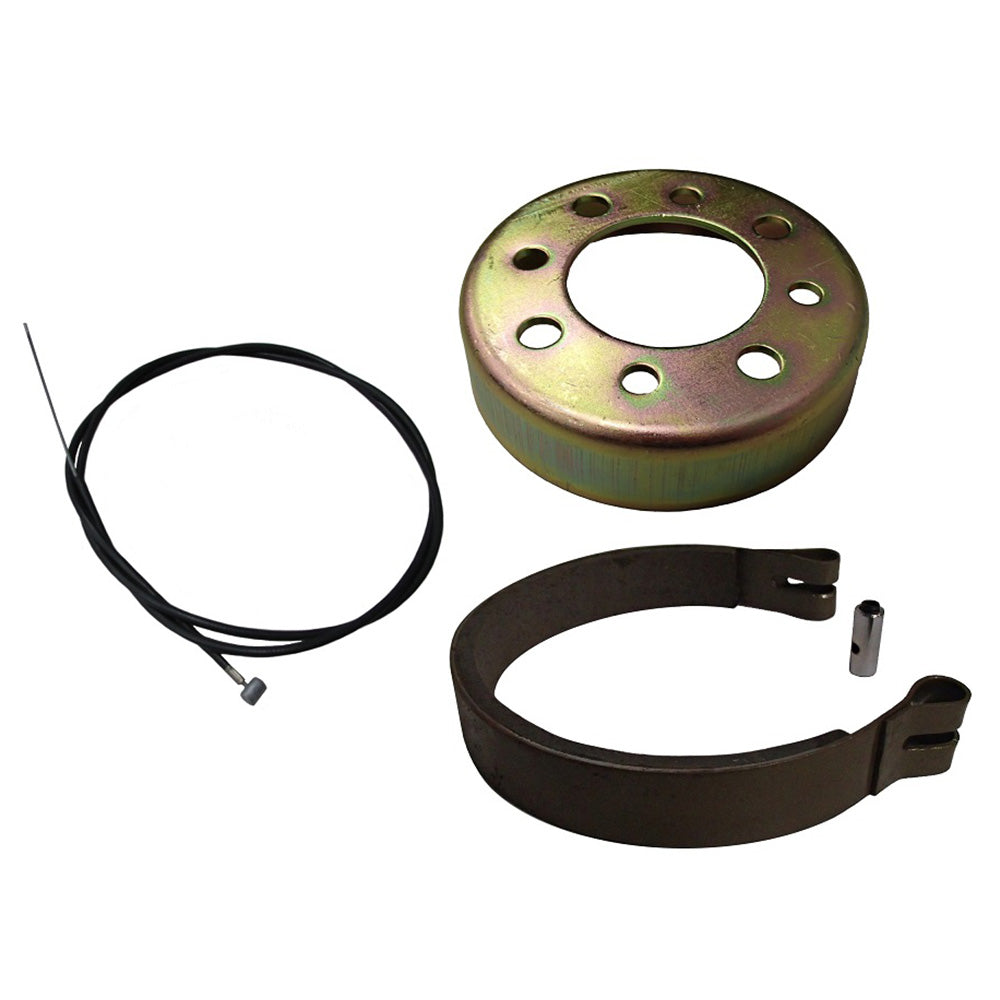 thumbnail interactive-video image 1 of Aazon.co: New Upgrade 4" Band Brake & 4" Brake Dru With Clip & Pin Kit For Go Kart Yard Cart 1 of 14